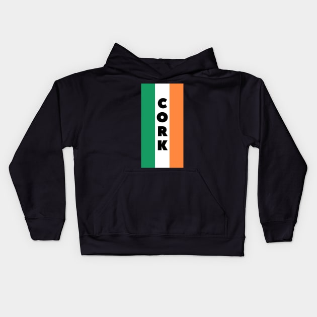 Cork City in Irish Flag Vertical Kids Hoodie by aybe7elf